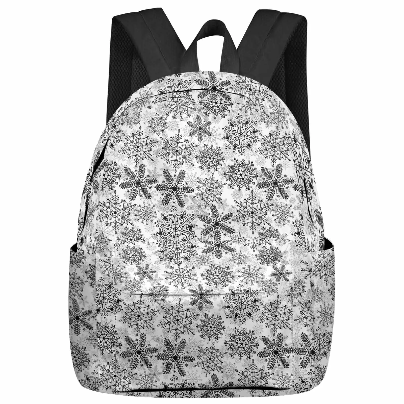 

Snowflakes, Hand-Painted, Retro Style Large Capacity Backpack Men Laptop Bags High School Teen College Girl Student Mochila