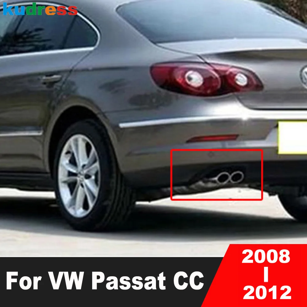 

For Volkswagen VW Eos Passat CC 2008 2009 2010 2011 2012 Stainless Car Rear Exhaust Muffler Tip Pipe Tailpipes End Silencer Trim