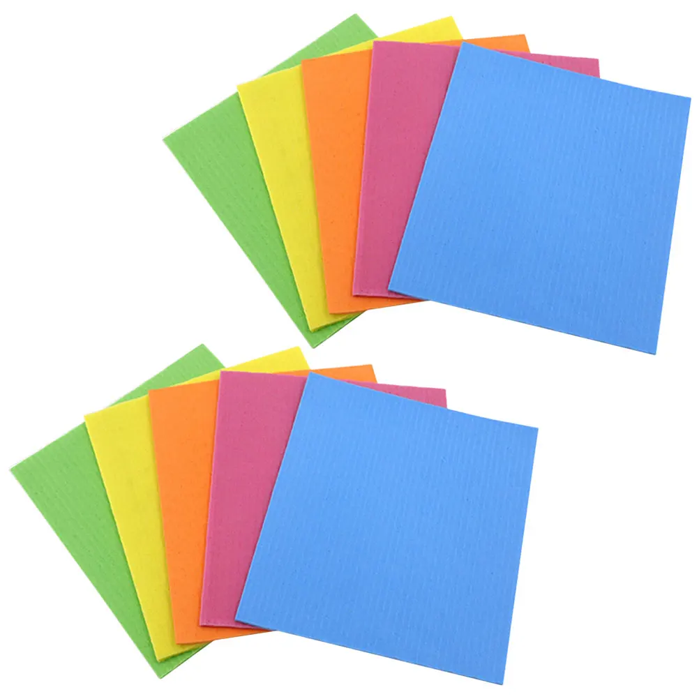 

10 Pcs Pulp Cotton Cleaning Cloth Reusable Kitchen Cleaning Towels Kitchen Dish Towels Sponge Dishcloths Absorbent Cellulose