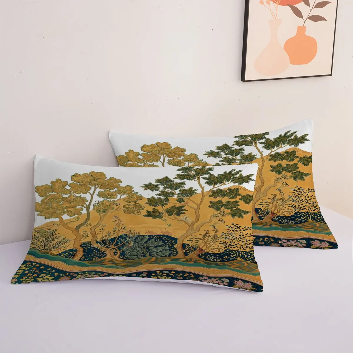 Cherry tree  Down duvet cover large size  Mountain Cherry tree  Printed duvet cover 3-piece set with 2 pillowcases