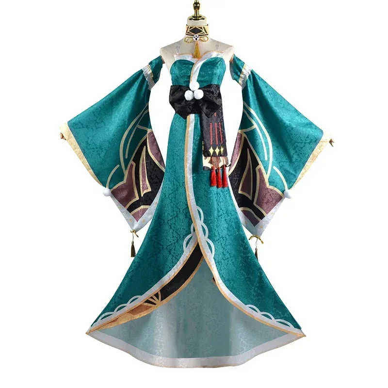 LCK01 Miss Hina Gioco Cosplay Genshin Impact Miss Hina Costume Cosplay Gorou Abito femminile Uniforme Parrucca Coda Costume di HalloweenYh1@!