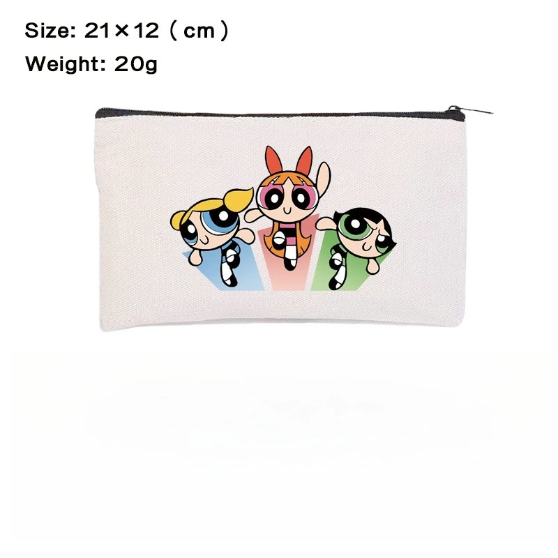 

Creativity The Powerpuff and Girls Series Canvas Pencil Case Cute Role Printing Portable Large-capacity Stationery Storage Bag
