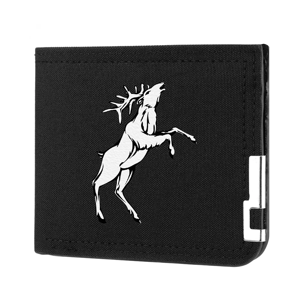 محفظة رجالية عالية الجودة كارتونية قصيرة من القماش قابلة للطي بسحاب وإبزيم متعدد الوظائف للعملات المعدنية