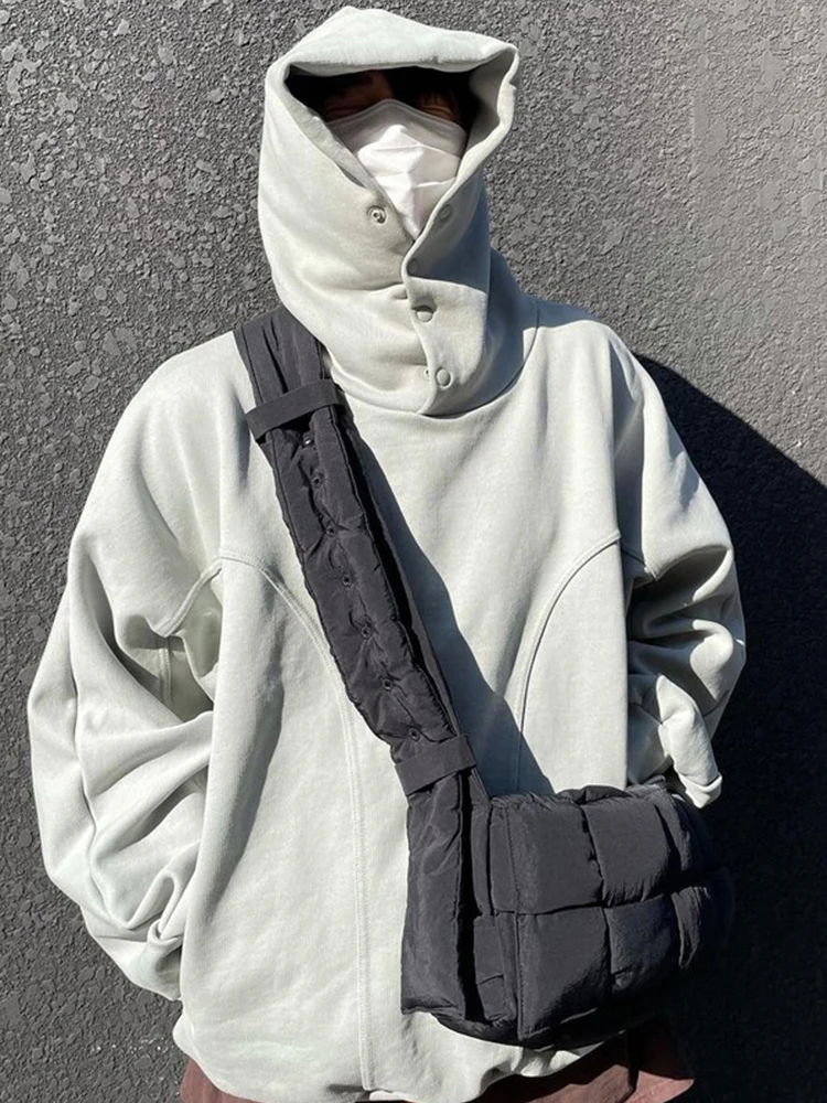 

Свитшот с капюшоном свободного кроя Ailz Project Vibe Pure Color с пуговицами, осенне-зимняя повседневная одежда