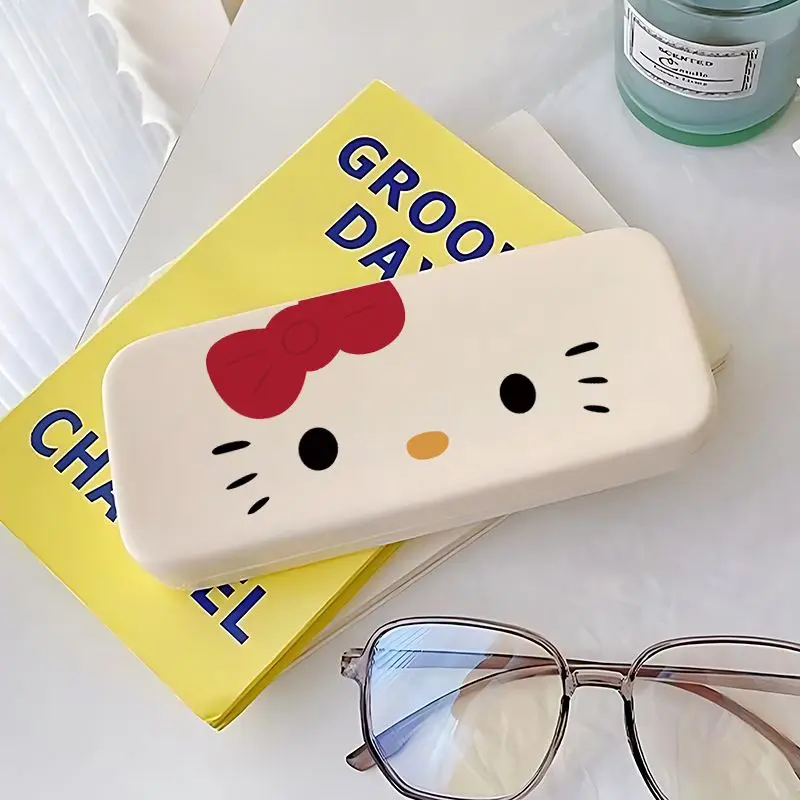 

Anime Sanrio Glasses Case Hello Kittys Accessories Cute Kawaii Portable Anti-Pressure Carry-On Student Storage Toy for Girl Gift