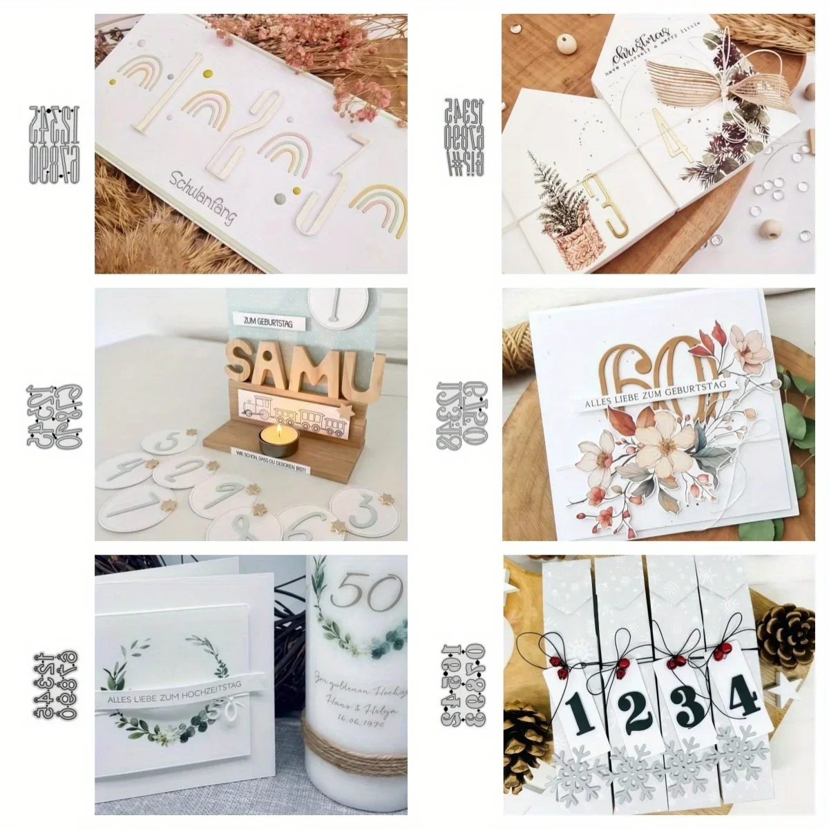 2025 New Arrival 0-9 Digital Symbols Metal Cutting Dies for DIY Scrapbooking Card Making Stencils Embossing Craft Decoration