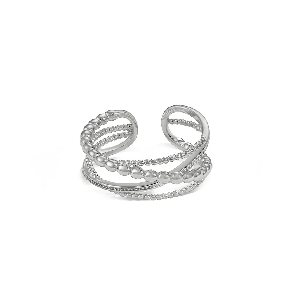 

STL Japan and South Korea's New S925 Sterling Silver Ring Niche Fashion Fried Dough Twists Design Sense Sense of Line