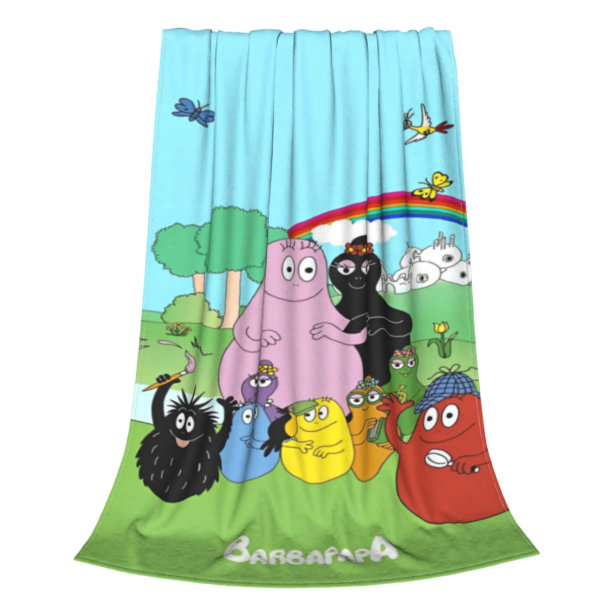 Stylish Barbapapa cartoon Blankets Super Soft Fleece  Cozy Throw Blankets Machine Washable