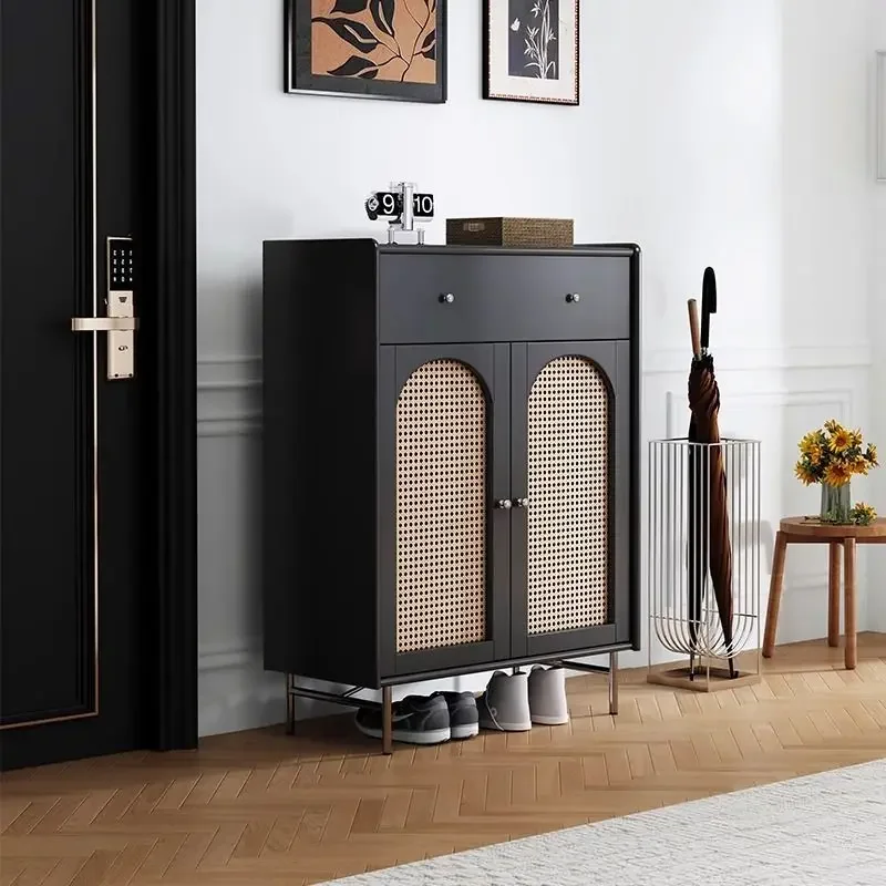 Retro-Kommode aus massivem Kirschholz, Aufbewahrungsschrank, einfacher Schuhschrank