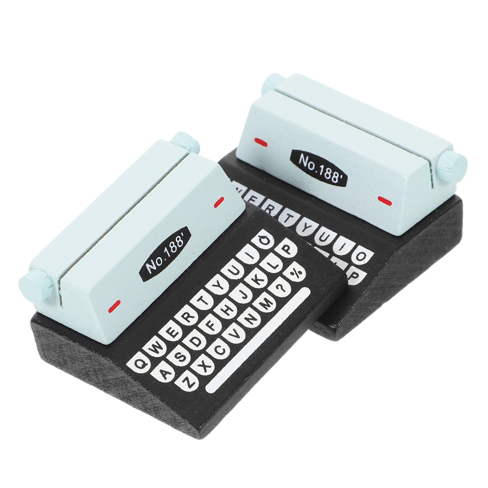 

2 PCS Typewriter Message Folder Menu Holders for Tables Card Home Decor Desktop Clip Photo Wood Document Office