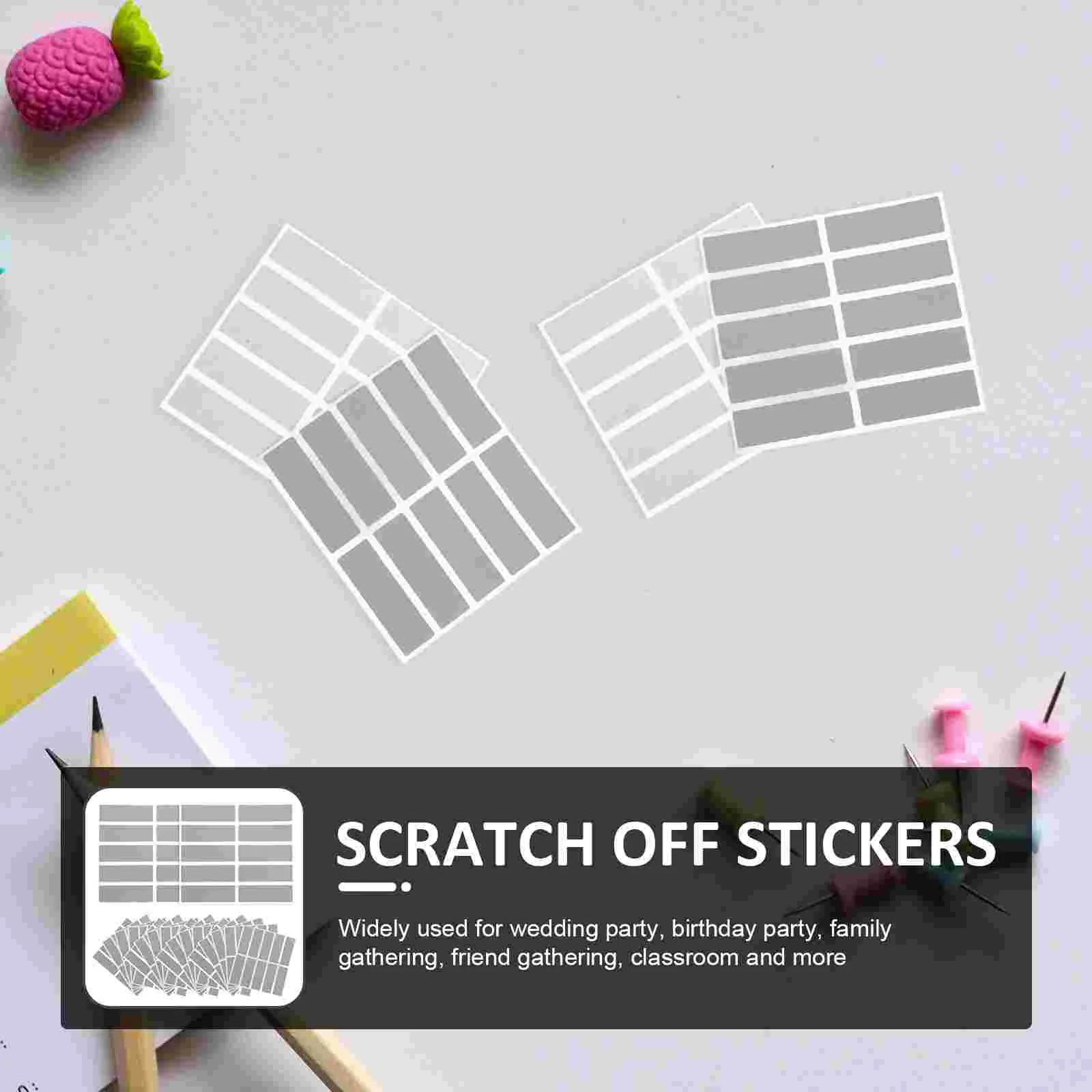 50 Sheets Scratch off Stickers Coloring Crafts Labels Games Tickets Family Gathering Birthday Party Drawing Toys