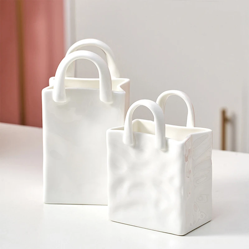 

Creative Handbag Shape Brush Pot Desktop Ornaments Storage Box Household Makeup Brushes Organizer