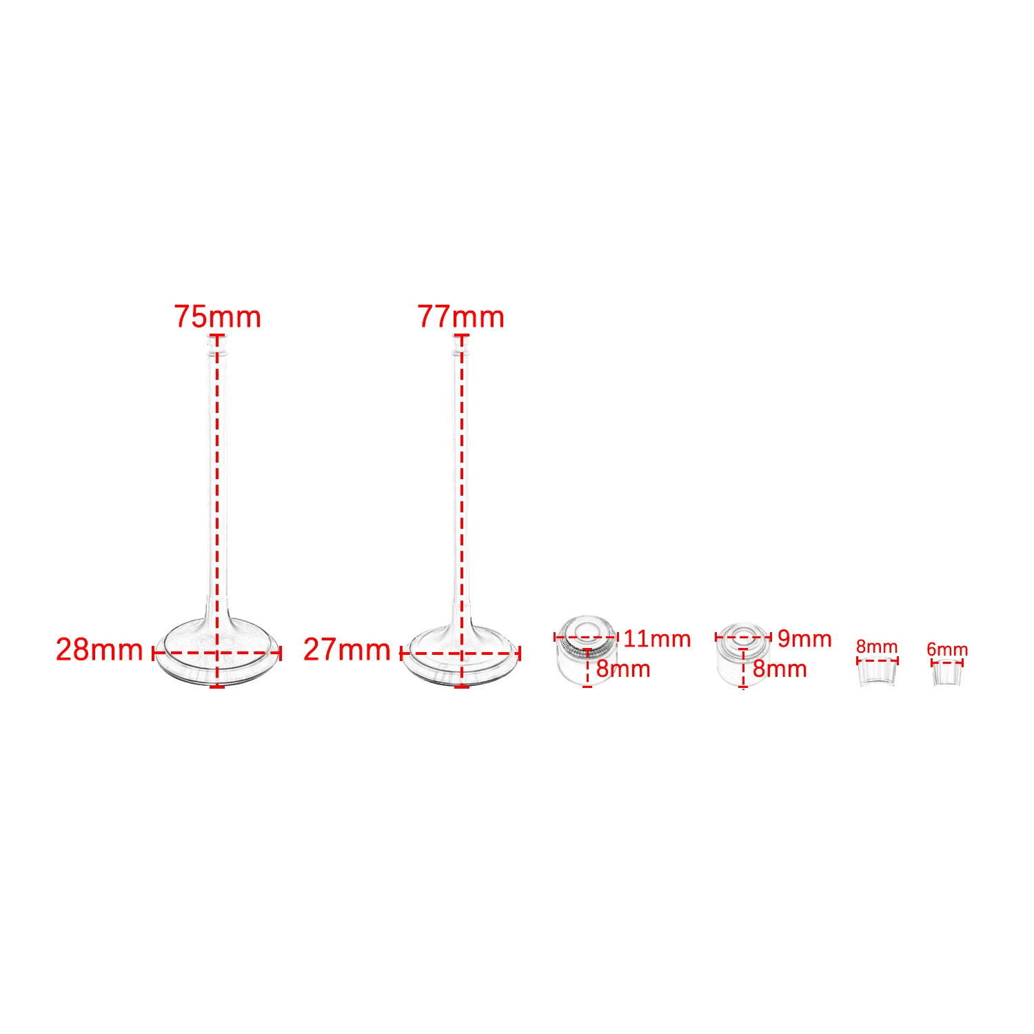 Motorrad-Einlass-Auslass-Ventilschaft für Yamaha YFZ450X 2010-2011 YFZ450R SE 2010-2023 WR450F YZ450F – Detail 1
