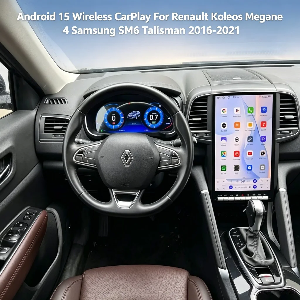 14.5" Android 15 Wireless CarPlay For Renault Koleos Megane 4 Samsung SM6 Talisman 2016-2021 Stereo Multimedia Video Player GPS