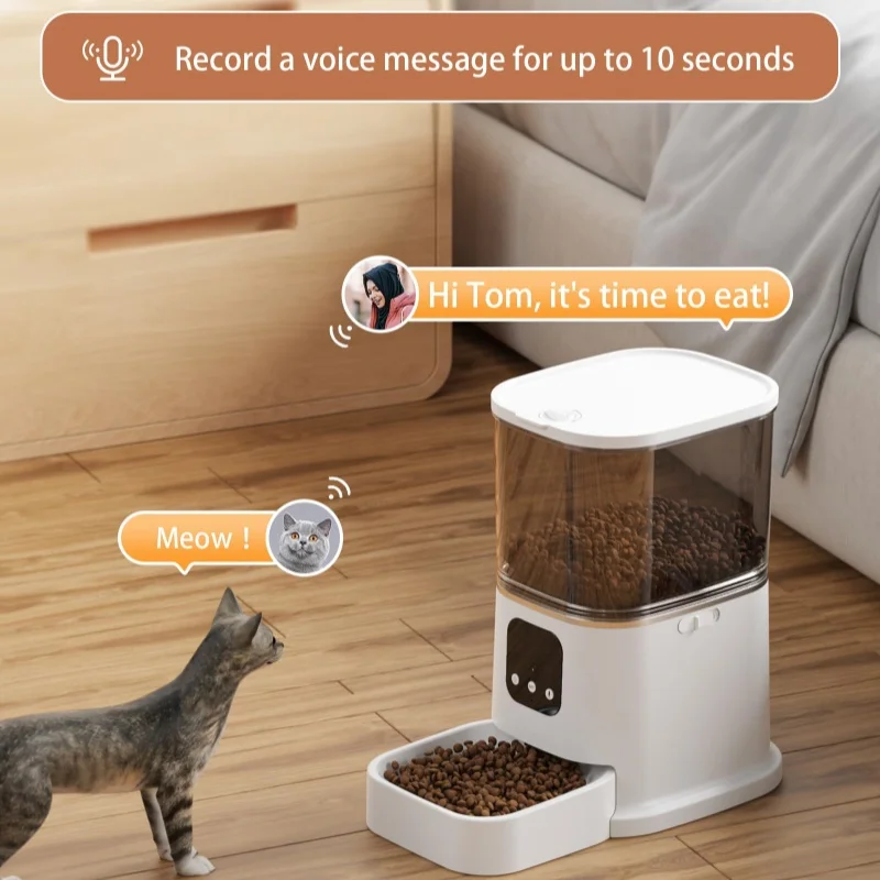 6L Automatic Cat Feeder WiFi Automatic Dog Feeder with APP Control Camera Feeding  Bowl Automatic Dog Cat Food Dispenser