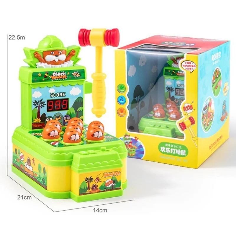 Elektrisch Whack-A-Mole-educatief spel met scoren, lichten en geluidseffecten - interactief speelgoed voor jongens en meisjes