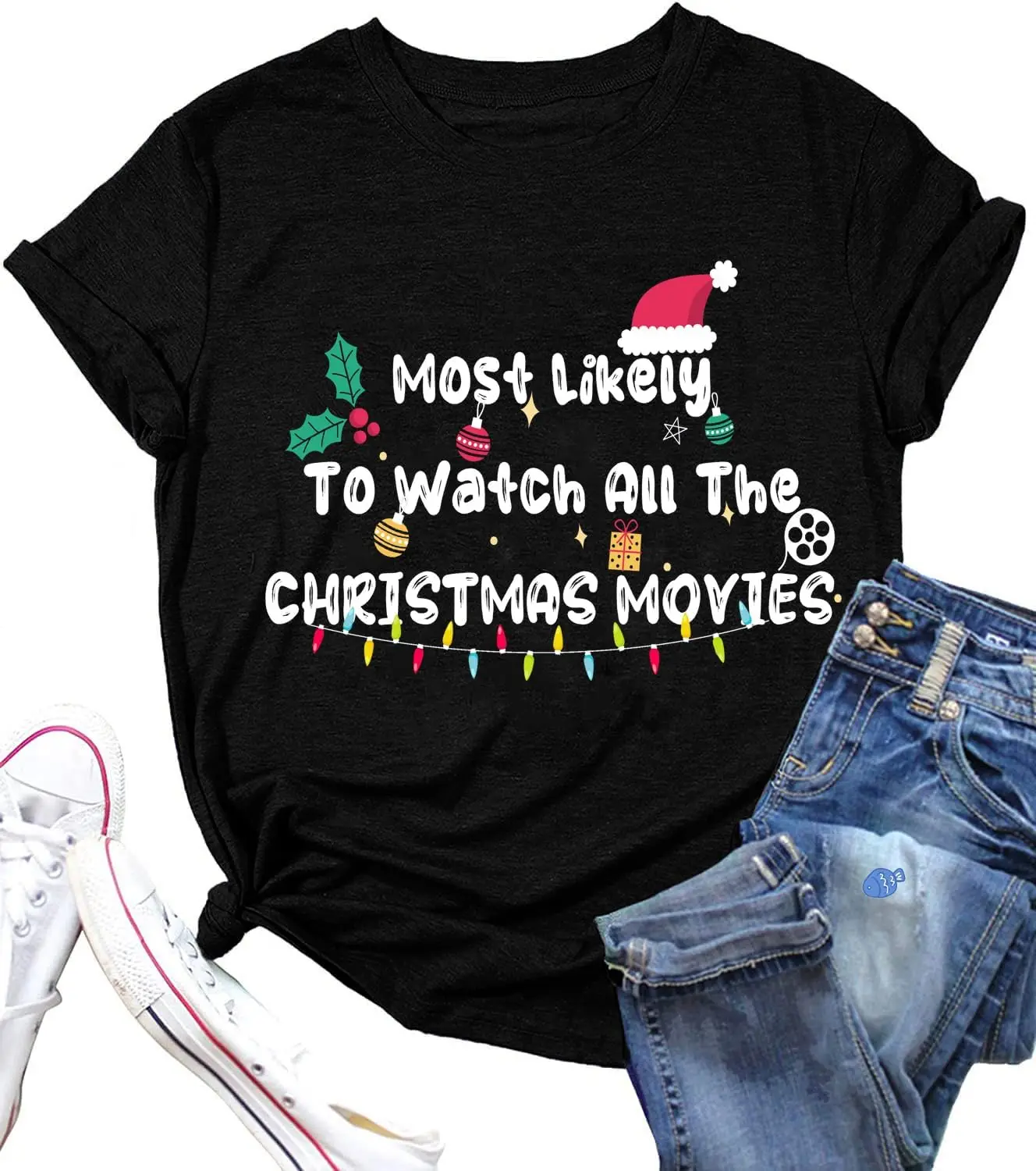 It's Too Hot for Ugly Christmas Sweaters Shirt T-Shirt for Women Funny Christmas Top