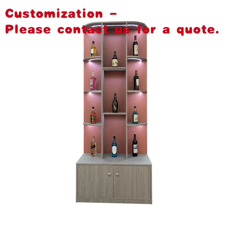 custom.Supermarkets Wine Reveal Frame Multifunction Display Rack Shelf Wooden Display Cabinet