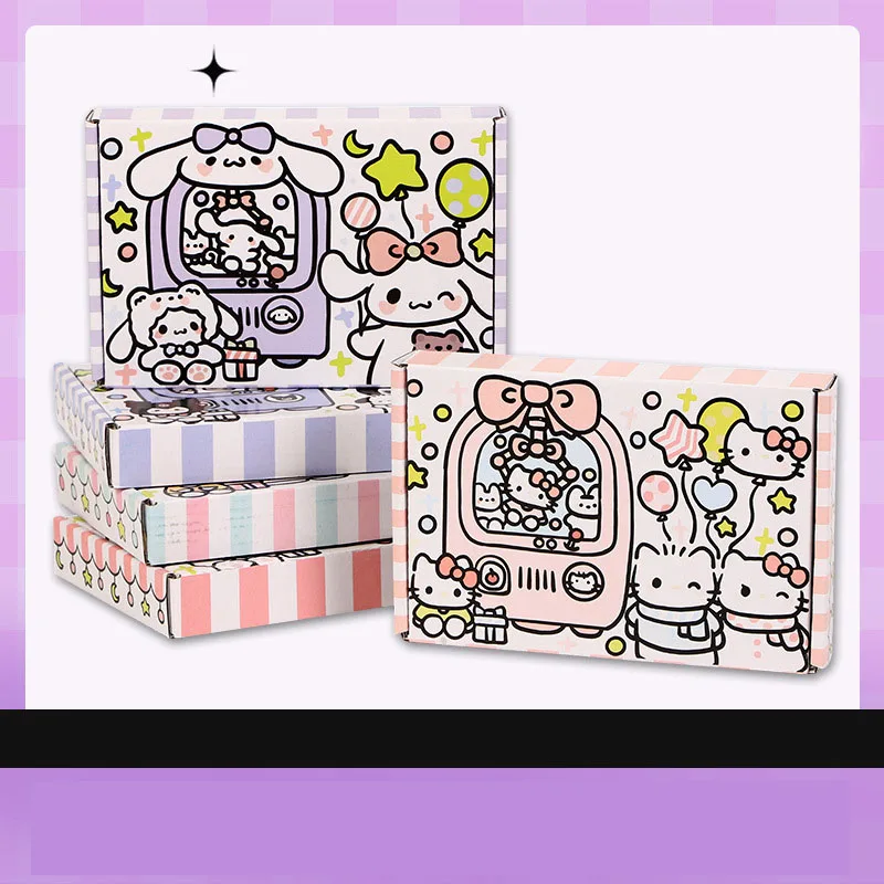 Kawaii Cute Sanrio Hellokitty Kuromi Mymelody Cinnamoroll Pochacco Express Packaging Box Gift Box Storage Color Gift For Girls