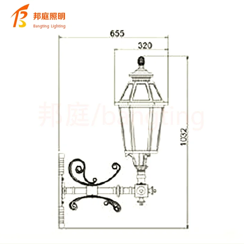 European single head outdoor wall lamp retro villa waterproof courtyard balcony wall lamp