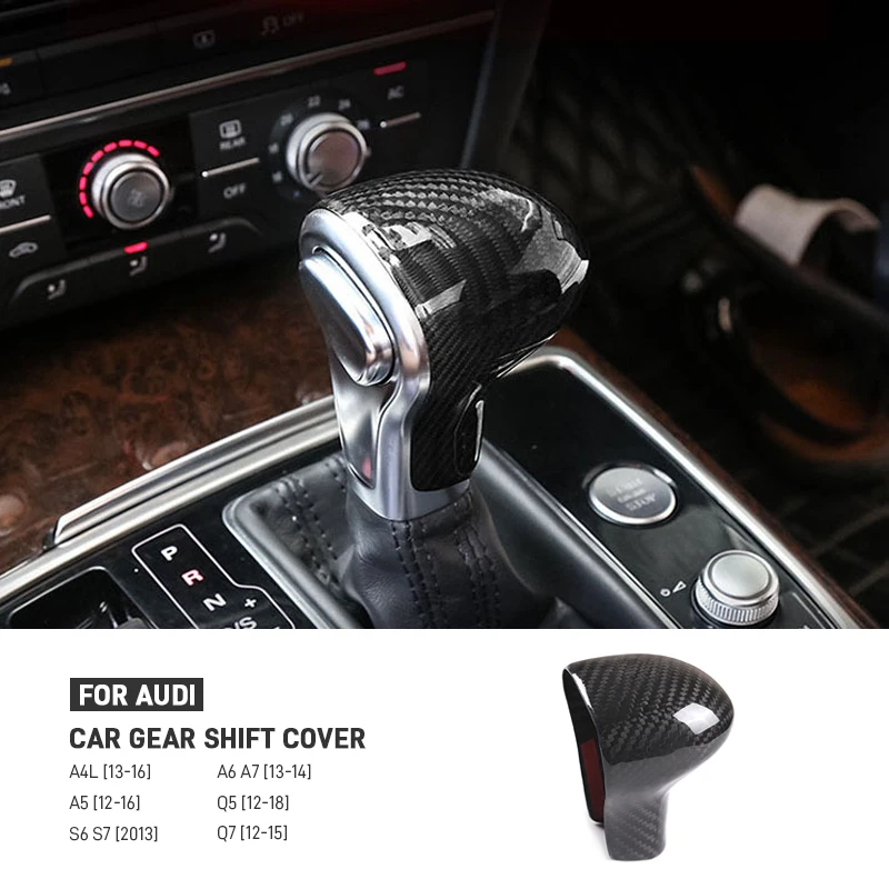 

Real Carbon Fiber Car Gear Shift Knob Handle Trim Cover For Audi A4 B8 A5 A6 S6 A7 S7 Q5 Q7 2012 2013 2014 2015 2016 Accessories