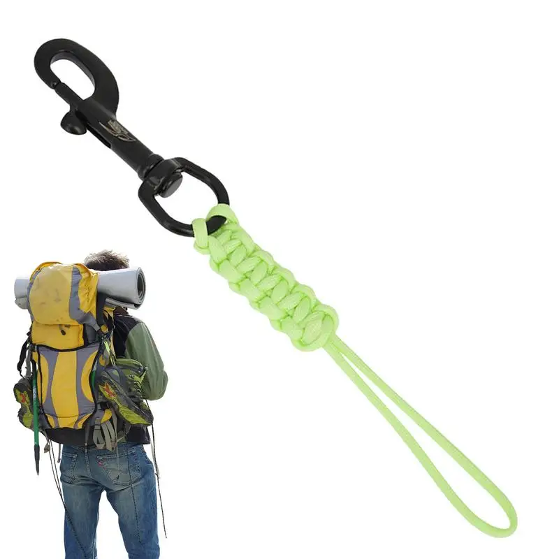 Diving Clip Lanyard Portable Though Anti-Lost Strap Underwater Safety Rope Practical Metal Clip Hook Diving Swivel Bolts Snap