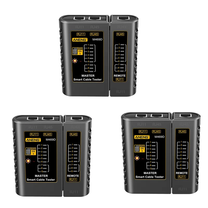 

Exquisite-3X M469D RJ45 Cable Lan Tester Network Cable Tester RJ11 RJ12 CAT5 UTP LAN Cable Tester Networking Tool A