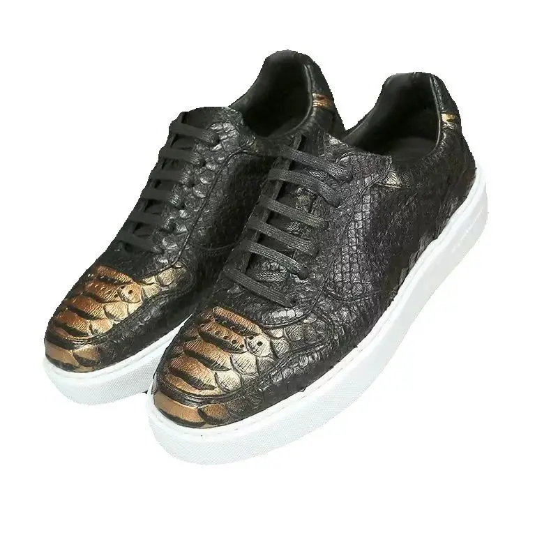 2024 new arrival Fashion Snake skin causal shoes men,male Genuine leather sneakers pdd564