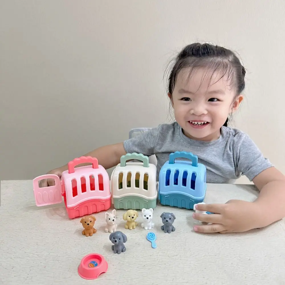 

Playing House Pet Basket Dog Set Scene Playing Miniature Dog Dollhouse Family Toys Decoration Dog Cage Toys Birthday Gift