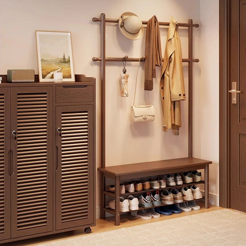 Perchero De madera para ropa De dormitorio, Perchero De pie para ahorro De lugar, Perchero De Pie único De lujo, muebles para el hogar