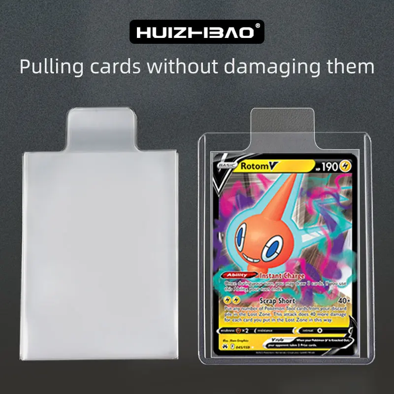 pull tab Sleeves for toploader and Card Savers SEMI-RIGID CARD HOLDERS （More convenient card pickup）for Pokemon for YuGiOh