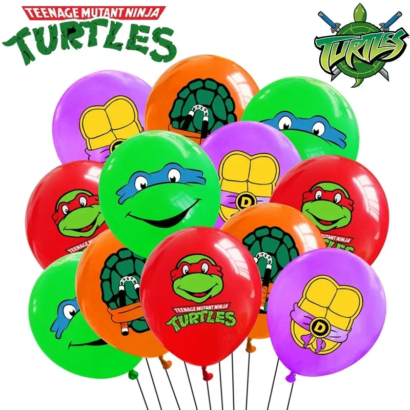 10/12 szt. Żółwi Ninja TMNT balon wypełniający lateksowe balony gry balony na imprezę Happy Birthday Party bożonarodzeniowe dekoracje na prezenty