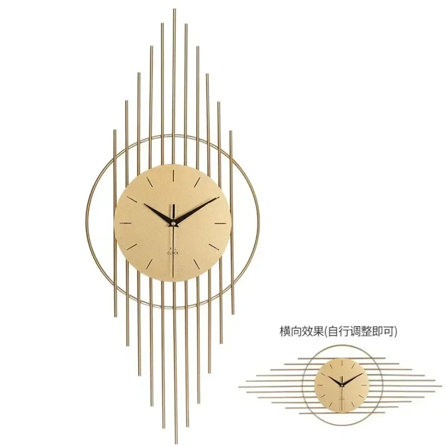 

Living Room Wall Clock Decoration Hand Gift Elegant Home Wall Clock Pieces Luxury Art Hands Gold Round Reloj Pared Wall Decor