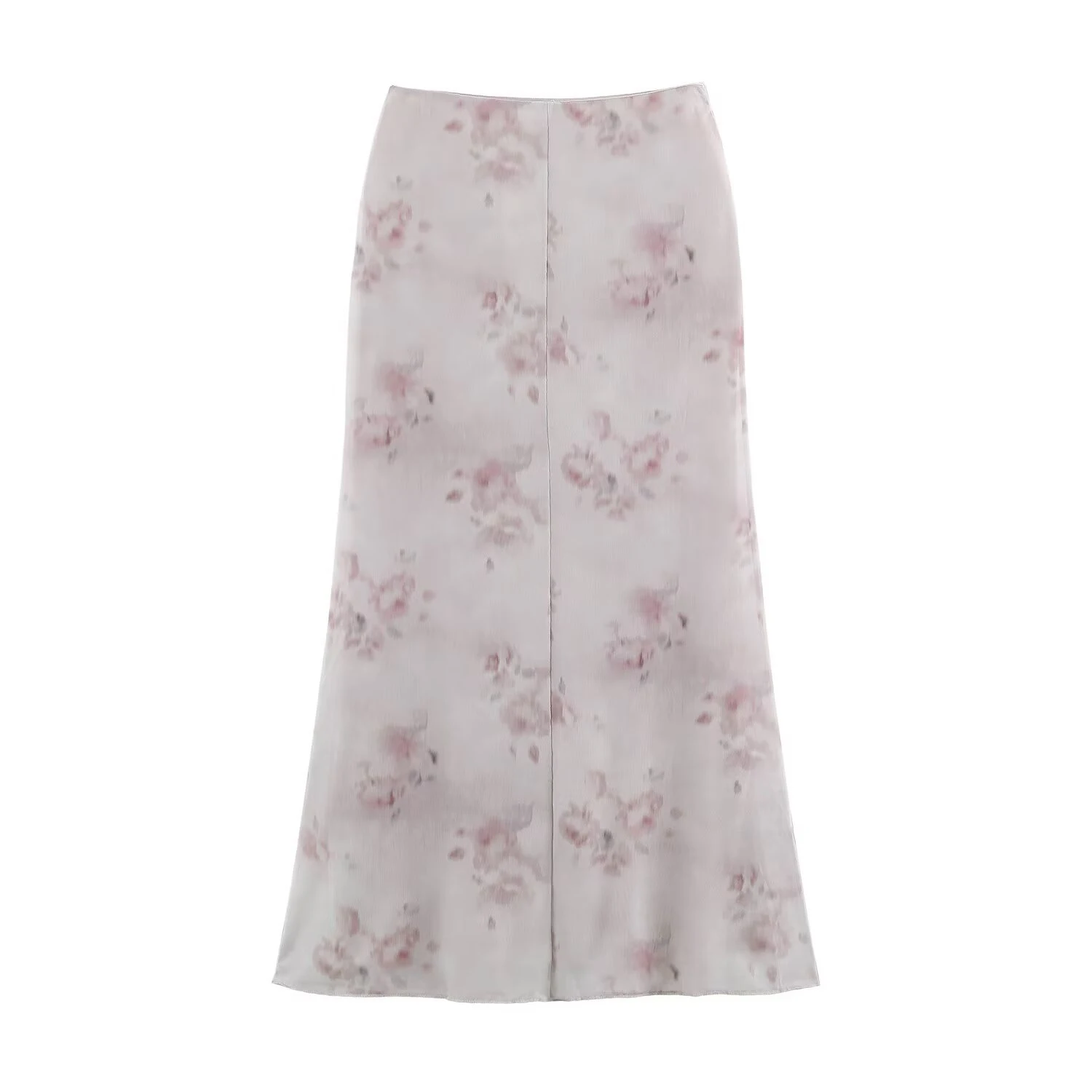 European and American style new women's fashion retro flower silk mesh lace up Midi skirt, hip hugging mid length skirt