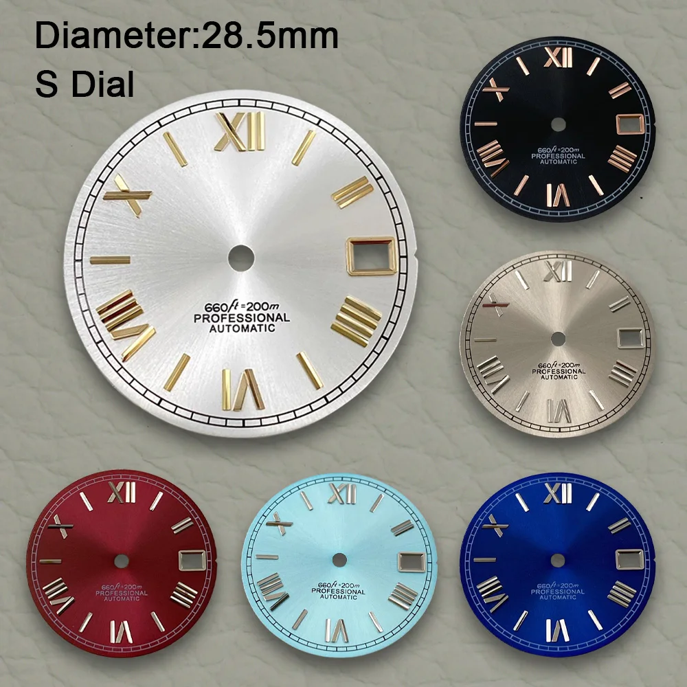 High Quality 28.5mm Roman Numeral Dial S Dial Suitable For NH35 NH36 Movement No Luminous Watch Modification Accessories