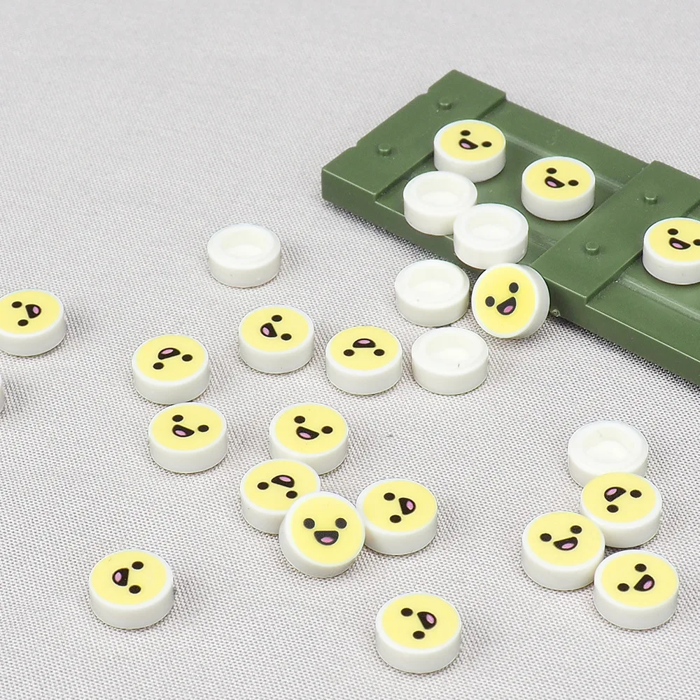 

MOC 10 шт. с принтом 98138 Happy Face Eyes узор строительные блоки наборы радостные украшения кирпичи частицы развивающие игрушки подарки