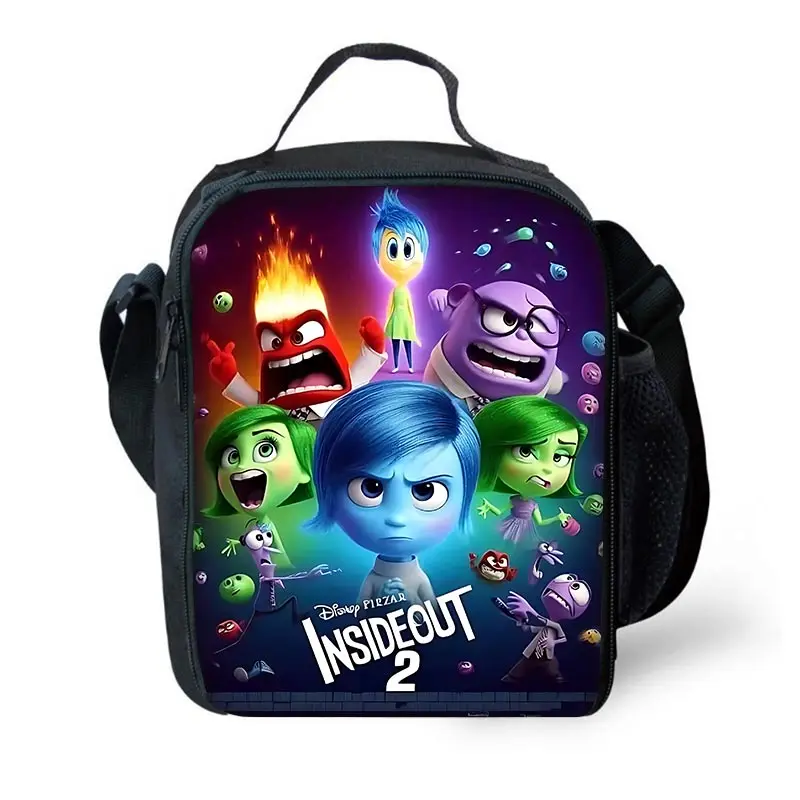 การ์ตูน Inside Out 2 เด็กฉนวนความจุขนาดใหญ่กระเป๋าสําหรับเด็กผู้หญิงนักเรียนปิกนิกกลางแจ้งนํากลับมาใช้ใหม่ Thermal Cooler กล่องอาหารกลางวัน