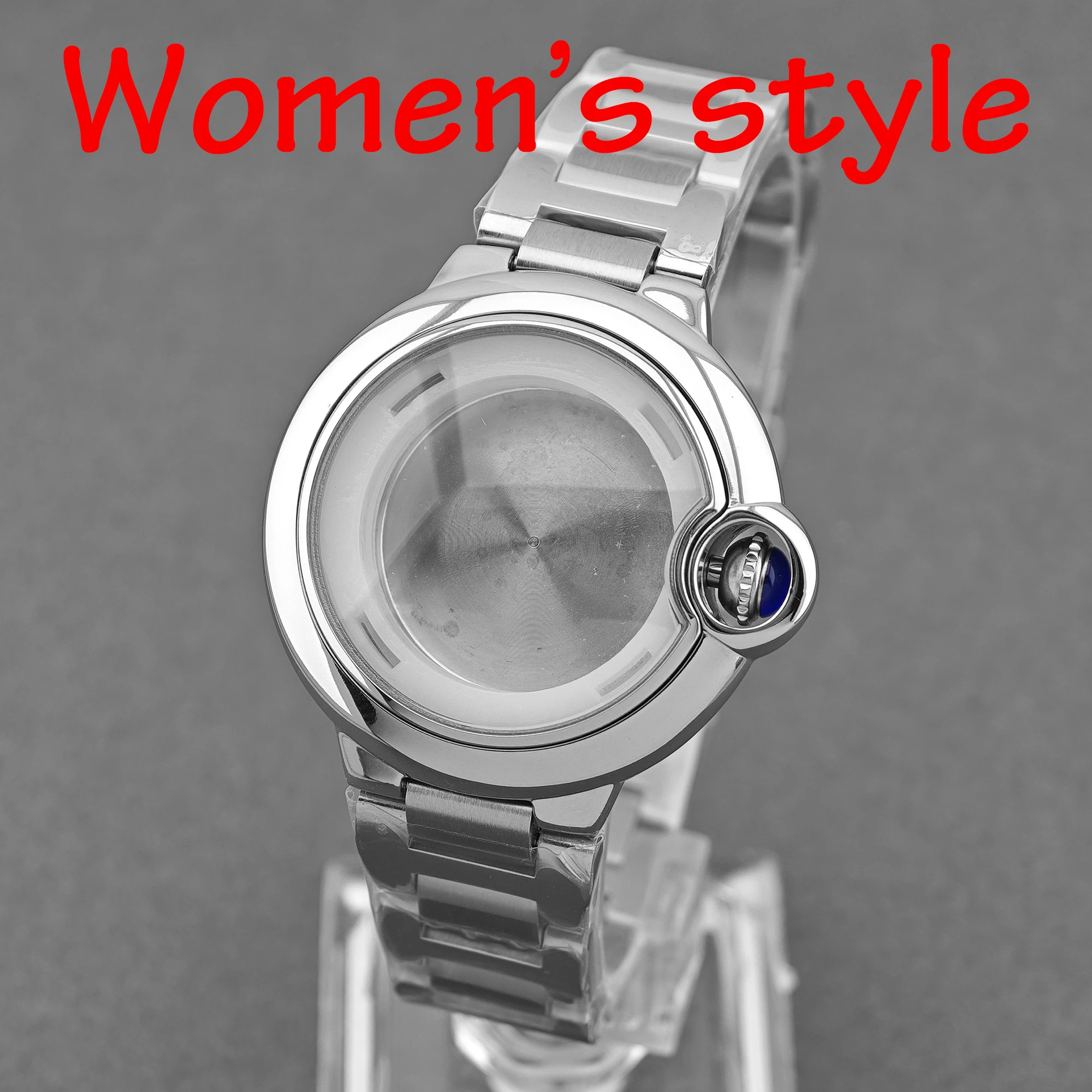 مجموعة علبة ساعة على شكل زوجين مقاسات 42 مم/32.8 مم مادة من الفولاذ المقاوم للصدأ مناسبة لحركات ميوتا 8215 / ST6 مشبك على شكل فراشة