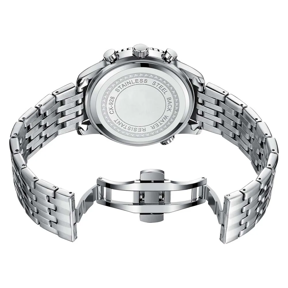 CHENXI ساعة رجالي متعددة الوظائف كلاسيكية رياضية كوارتز القمر المرحلة كرونوغراف ساعة اليد رجل هدايا مقاوم للماء Reloj Hombre