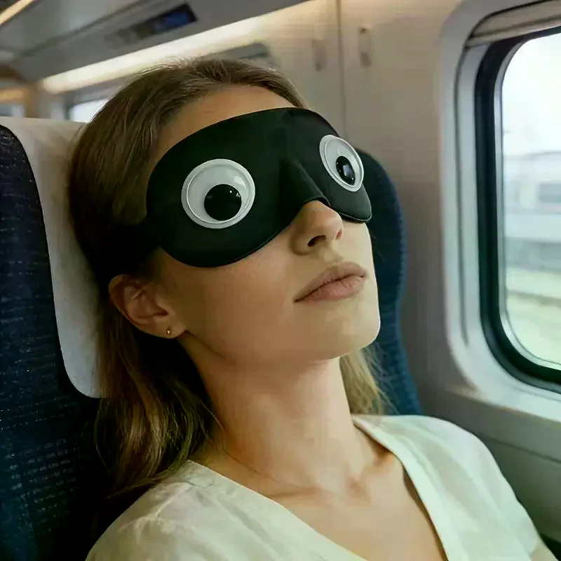 Fun 3D Stereoscopic Moving Eyes Sleep Mask, Light-blocking Soft Comfortable Eye Cover Portable Eye Mask For Office Naps & Trave