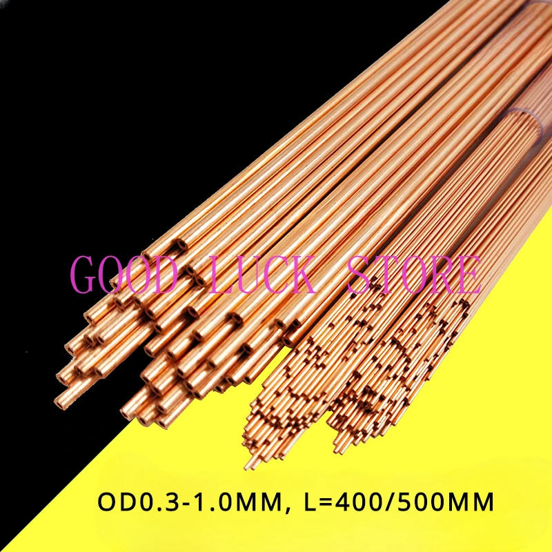 Único Furo Cobre Eletrodo Tubo Broca Edm Cobre Tubo Perfuração Edm Eletrodos od 0.31.0 l 400 500 mm 100 Pcs