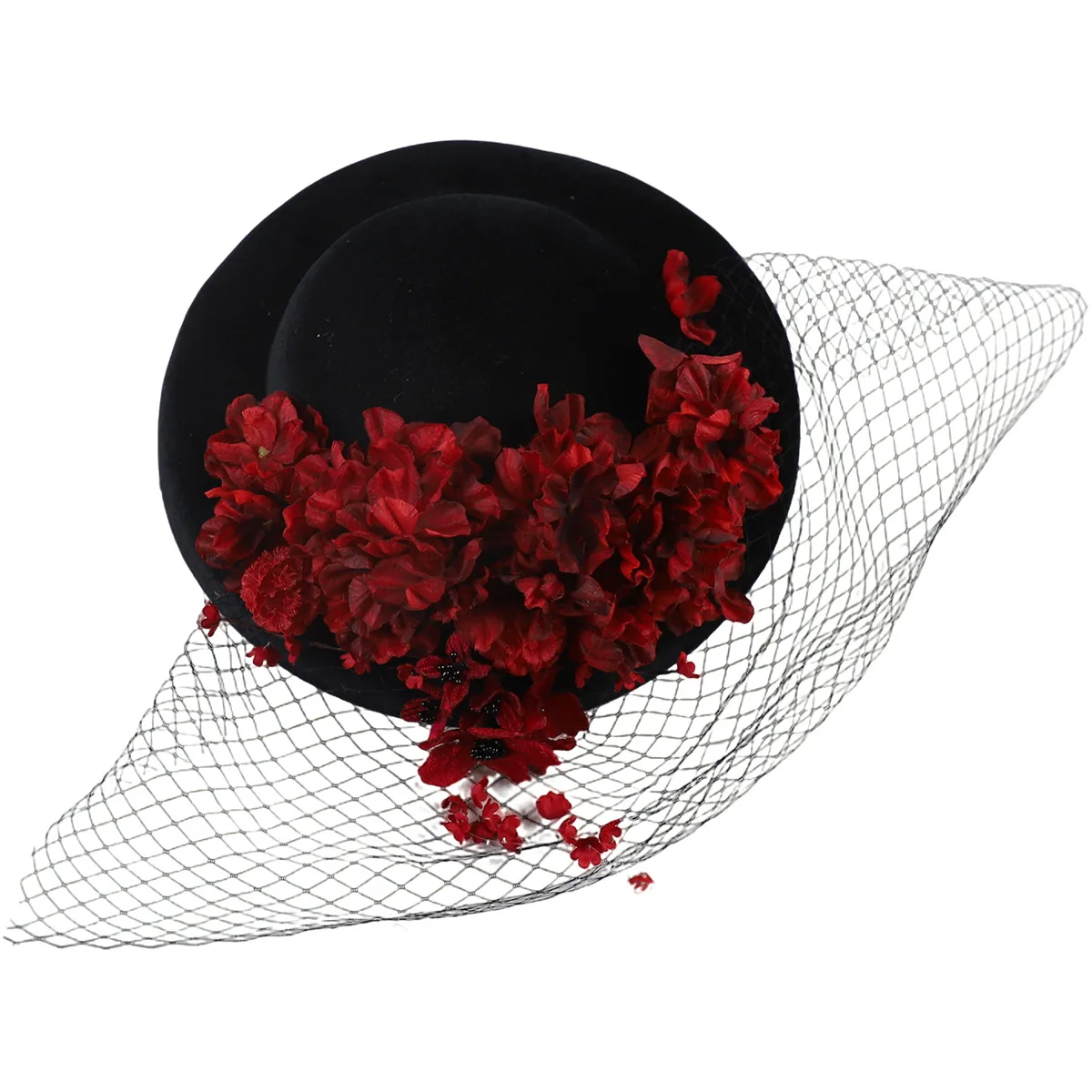 

Свадебный головной убор в британском стиле с вуалью, большой фасцинатор для женщин, головной убор для свадьбы и церкви, шляпка для невесты