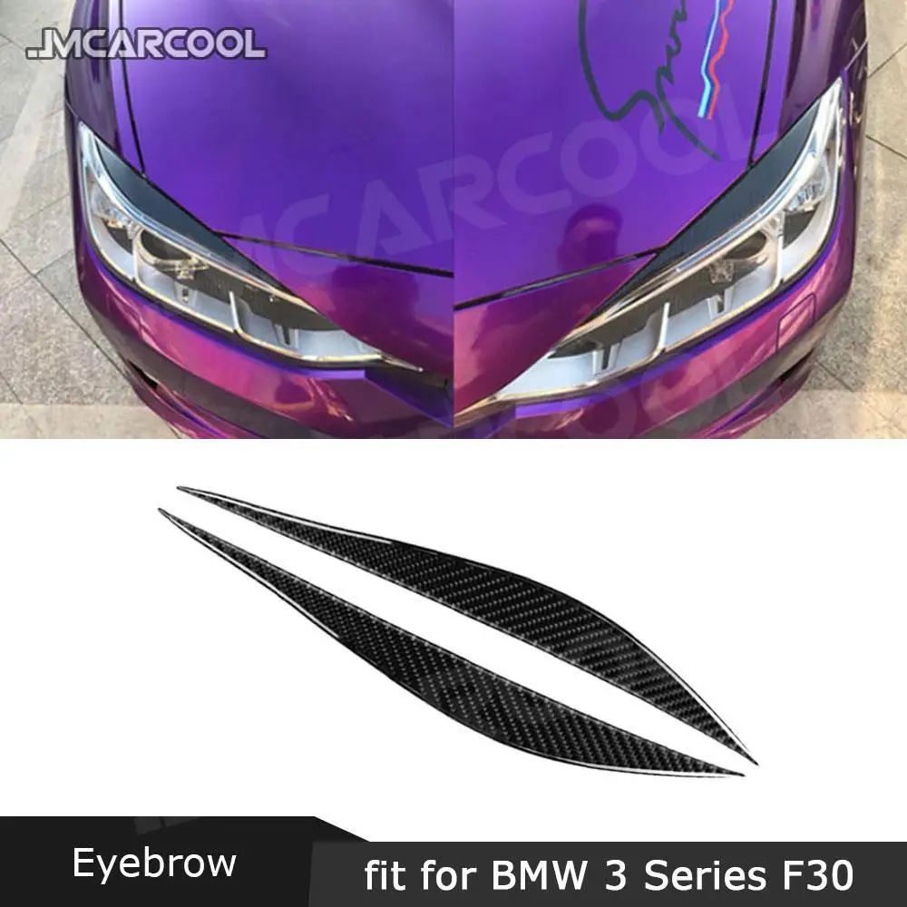 

JMCARCOOL Carbon Fiber Front Bumper Lip FogLamp Eyebrow Stickers For BMW 3 Series F30 2013 2014 2015