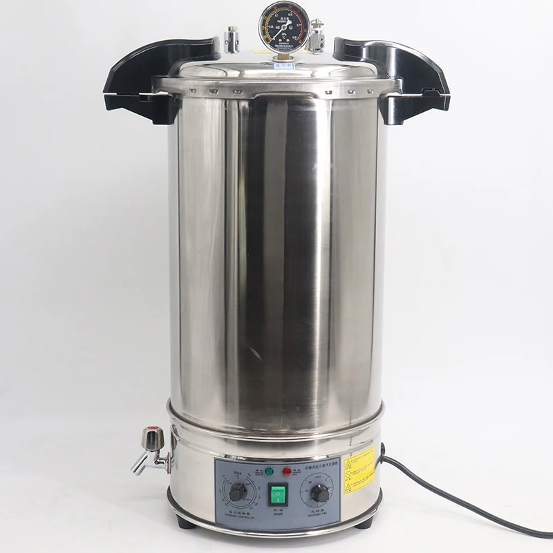 24L Portable Quick-Open Autoclave Steam Sterilizer With 304 Stainless Steel For Veterinary Instruments