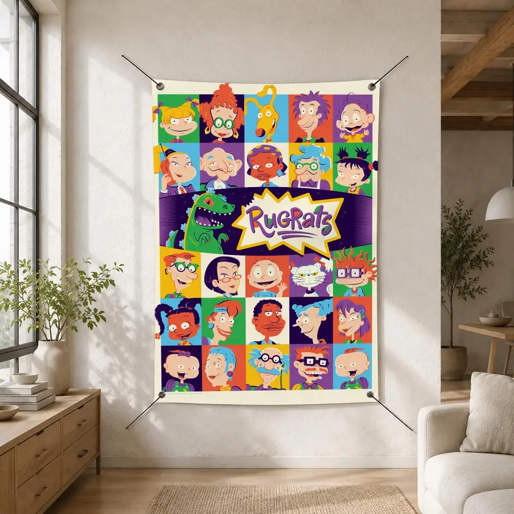 CARTOON R-Rugrats Flags Custom Camping Outdoor Garden Room Bedroom Decor Party Backdrops Wall Art Family Gifts