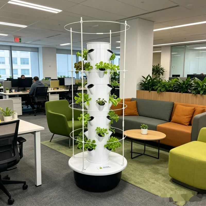 Spacetree Vertical Hydroponic Tower 5 Layers Smart Vegetable Growing Machine Aeroponic Herb Garden Kit for Home Indoor Use with