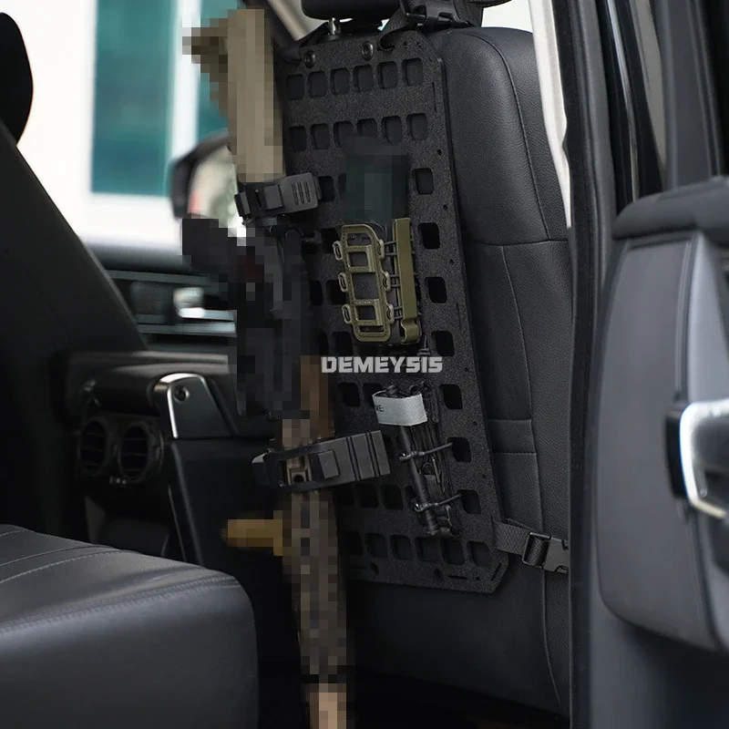 Tactical Rigid MOLLE Panel Vehicle Car Seat Back Gun Rack Display Storage Bag Gun Accessories Gears Organizer Holder Platform