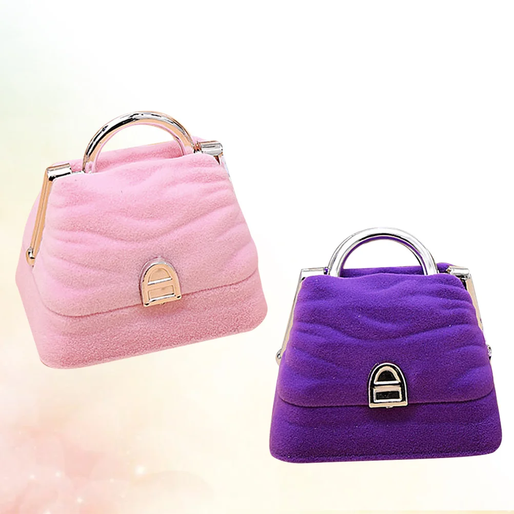 

2 шт. модная шкатулка для драгоценностей в форме сумки для серег, браслетов, ожерелий, органайзер, органайзер для ювелирных изделий