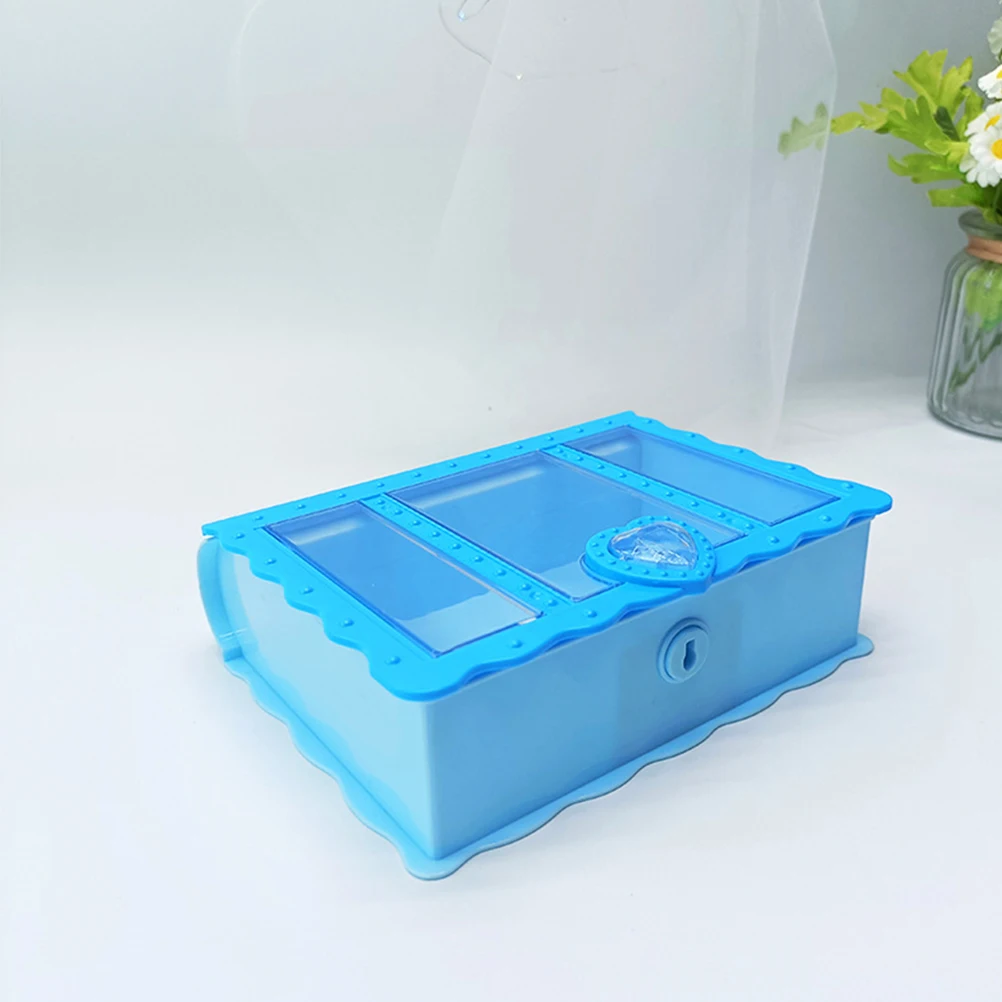 

3 Pcs Book Storage Box Plastic Creative Compact Lock Design Candy Gift Stationery Toy Cartoon Storage
