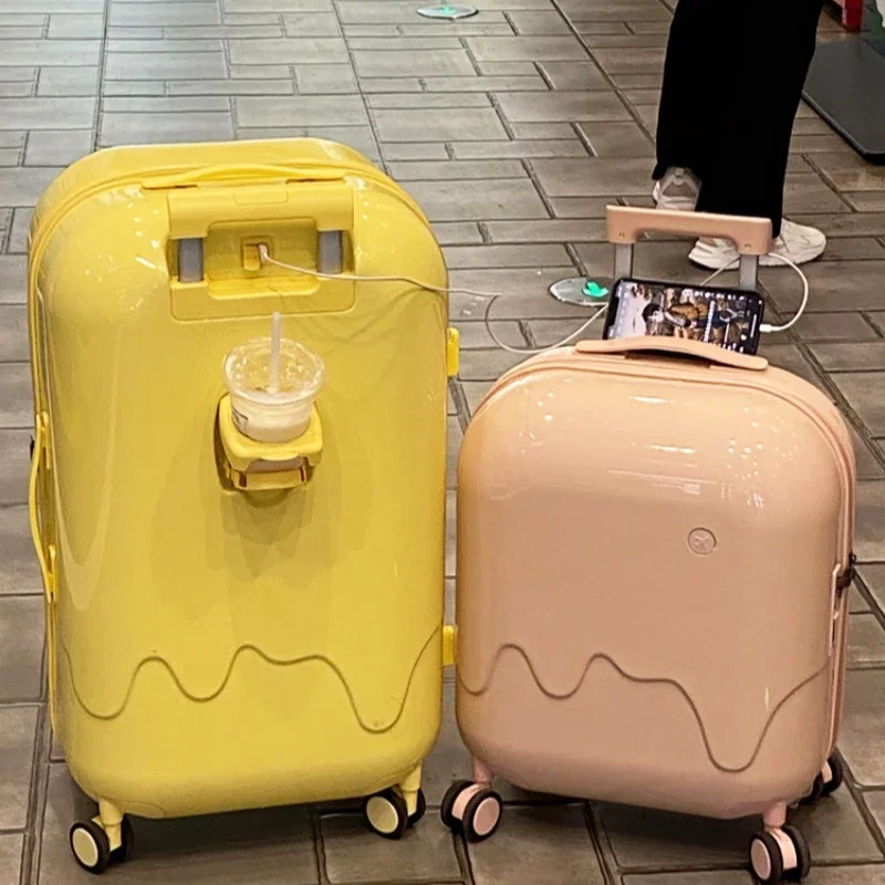 , female 20-inch small and lightweight, boarding case, student ice cream suitcase universal wheel, password box for men